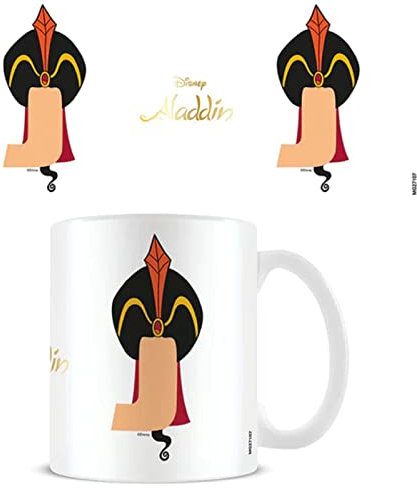 Disney Alphabet Personalised Mug (J for Jafar Design) 11oz Ceramic Coffee Mug in Presentation Disney Gift Box - Official Merchandise, Black,Gold