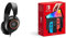 SteelSeries Arctis Nova 3 - Multi-System Gaming-Headset 360° Surround-Sound –RGB– Memory Foam-Ohrpolster – Ultraleicht – ClearCast Gen Switch + Nintendo Switch (OLED-Modell) Neon-Rot/Neon-Blau