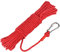 Powmag Corde de sauvetage avec mousqueton, corde en nylon haute résistance, 20 m, diamètre 8 mm, corde d'amarrage, tricot, corde tressée, camping, randonnée, pêche (corde rouge)