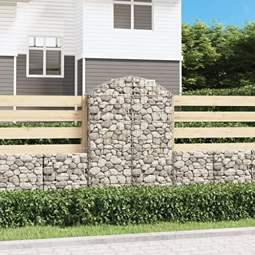 INLIFE Gabion avec arc haut, Panneau Grillage Rigide, 100 x 30 x 140/160 cm, en fer galvanisé, 15,25 kg, 153427