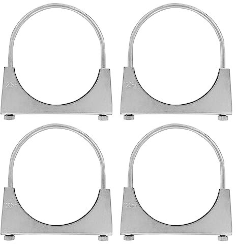4er Set U Bügel Rohrschellen M8 x 120mm extrem belastbare Montageschellen aus verzinktem Stahl (4 Stk. M8 x 120 mm)