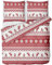 LINKHOFF Winter Flanell Bettwäsche 155x220 2 teilig - Fein-Biber Weihnachtsbettwäsche in Rot - Weihnachts Bettwäsche aus 100% Baumwolle - Winterbettwäsche Hirsch