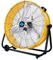 - 24 Inch High Velocity Heavy Duty Tilt Metal Drum Fan Yellow Commercial, Industrial Use 3 Speed 8540 CFM