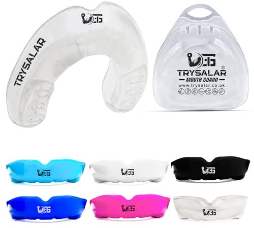 TrySalar Mundschutz für Boxen, Herren, Erwachsene, Jugendliche, Junior, formbar, Rughby, Sport, schmale Passform, zum Kochen und Beißen, Zahnfleischschutz mit Box, MMA, Hockey, Basketball, Muay