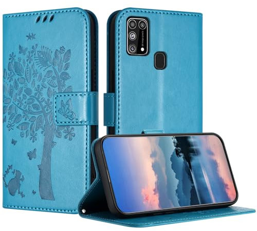 JayModCase Hülle für Samsung Galaxy M31S, Leder Klapphülle Schutzhülle mit [Kartenfach] [Standfunktion] [Magnetverschluss] Handyhülle Kompatibel mit Samsung M31S - Blau