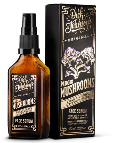 Dick Johnson Face Serum Magic - Hochkonzentriertes Gesichtsserum mit Löwenmähnen-Pilzextrakt - Feuchtigkeitsspendend, Aufhellend, Anti-Aging - Für empfindliche Haut - 30 ml
