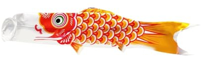 Ronyme Japanische Koi-Fisch-Flagge, japanische Karpfen-Windsack-Fisch-Flagge, Segelfisch-Windschlangen-Banner, japanische Karpfen-Flagge für Restaurant, Orange