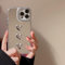 ZTOFERA Case for iPhone 15, Cute Silver 3D Love Heart Clear Makeup Mirror Case, Flexible Shockproof Anti-Scratch Protective Cover for iPhone 15 6.1- 3 Hearts