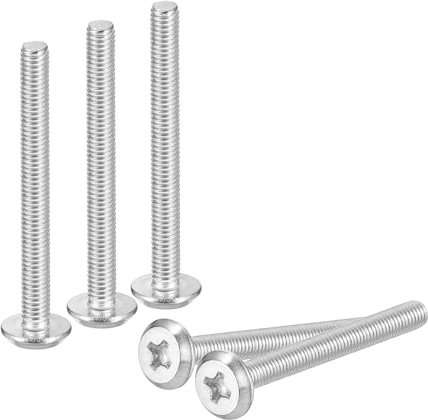 sourcing map Lot de 10 vis à tête cruciforme M3 x 30 mm à tête ronde plate en acier inoxydable 304, filetage complet, finition brillante, vis de connexion pour meubles