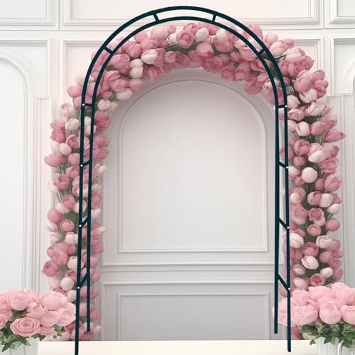 Gartenbogen aus Stahl, breite Gartenlaube für verschiedene Kletterpflanzen, Blumenlaube und Laube für den Außenbereich, Hochzeitstorbogen, Pergola-Spalier für Pflanzen, Rosenbögen, Ballonlaube(Size:18