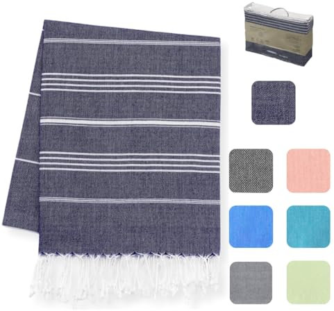 MyStilo® XXL Saunahandtuch Hamamtuch - Großes, Weiches Badetuch 100x200cm, Schnelltrocknend - Premium Strandtuch, Beach Towel, Handtuch für Männer, Frauen, Yoga und Fitness (Navy)