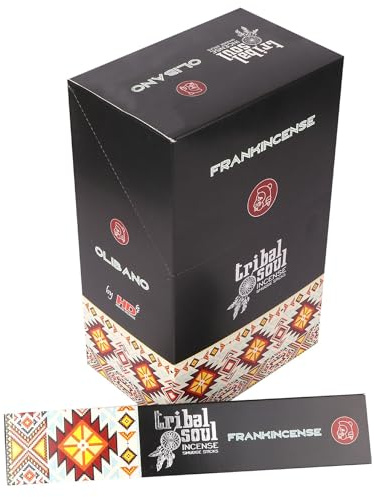 Tribal Soul Incense Sticks – Hand-rolled in India, Natural & Aromatic Scents for Cleansing, Meditation: (12 Packs, Frankincense)