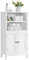 Yaheetech 5-Tier Bathroom Floor Cabinet, Double Door Wooden Storage Organizer with Adjustable Shelves, Freestanding Modern Design for Bathroom, Living Room and Kitchen