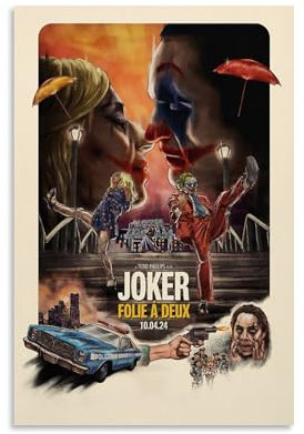 XFPOBH Joker Klassisches Filmposter auf Leinwand, Gemälde, Wandkunst, Bild, Heimdekoration, Druck für Schlafzimmer, Wohnzimmer, 30 x 45 cm, ungerahmter Stil
