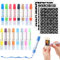 Ovaletta 16 Stück Kerzenstifte, Kerzen Bemalen Set, Wachsstifte für Kerzen, Candle Pen, Dekorieren und Personalisieren von Kerzen, Keramik Bemalen Set mit 3 Stück Kerzen Tattoo Schablonen, je 10 ml