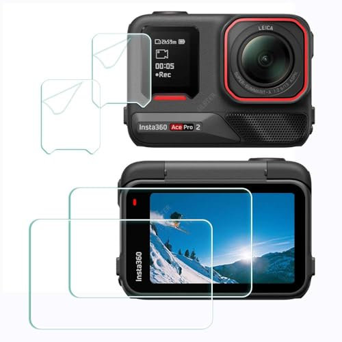 ULBTER Screen Protector for Insta360 Ace Pro 2 Camera [4 Pcs] insta 360 Ace Pro 2 Tempered Glass 0.3mm 9H Hardness Anti-Scrach Anti-Bubble