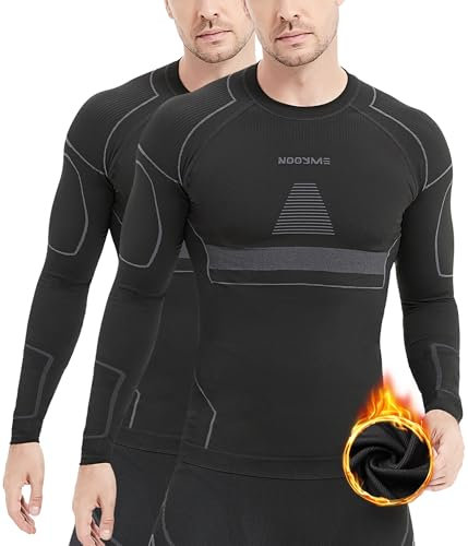 NOOYME Thermo Unterhemd Herren Thermoshirt Elastisch Funktionsunterwäsche Warm Skiunterwäsche Atmungsaktiv Flexibel Thermounterwäsche