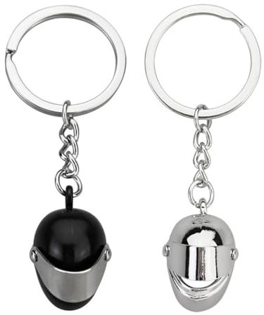 2-Stück Motorrad Schlüsselanhänger,3D-Mini Helm Schlüsselanhänger,Schlüsselanhänger Motorrad Helm,Motorad Deko für Männer,Keychain Motorcycle Gadget,Motorrad Helm keychain für Motorcycle Geschenk