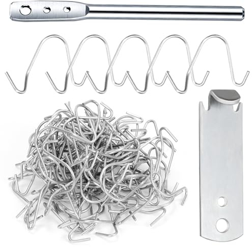Swpeet 102pcs verzinkte T Post Drahtclips und Zaun Draht Twister Werkzeugsatz, T Post Zaun Clips, 3 Loch Draht Twister, 3 Loch Draht Twister, Zaun Draht Straffer für die Reparatur der Befestigung