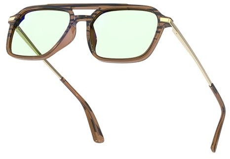 Goiteia blaulichtfilter brille damen herren-Hellgrün getönte Sonnenbrille UV-Schutz-Entlastet die Augen bei Computer und Digitalanwendungen-Ultraleicht und mit Federscharnieren für besseren Komfort