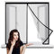 Magnetic Screen Window 100x90cm Black for French Doors, Sliding Doors Super Quiet Hands Free Easy to Install Without Drilling