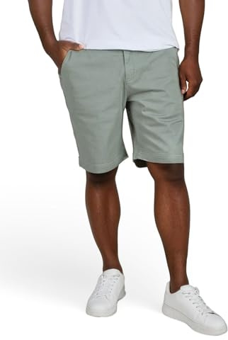 riverso RIVConnor Short chino stretch pour homme Coupe droite Taille élastique Uni Noir Beige Marine Vert S M L XL XXL 3XL 4XL 5XL, Iceberg Green, L