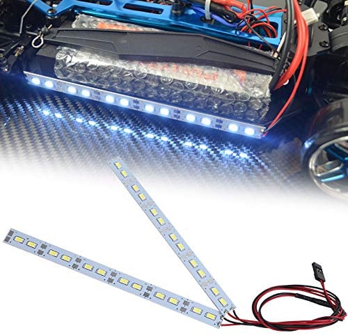 Respicefinem 24 LED Chassis Licht Warmweiß LED Streifen Aluminium Strip Schiene Universal LED Beleuchtungsset für 1/10 1/8 RC Car Modellauto LKW Beleuchtung [Energieklasse A]