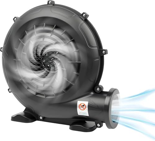 WUDLEP 550W Bounce House Gebläse, langlebiger tragbarer Pumpenventilator, energieeffizientes kommerzielles kabelgebundenes Luftgebläse, für aufblasbares Hüpfhaus, Hüpfburg und Wasserrutsche, Schwarz