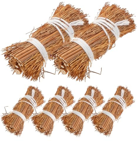 Hemobllo Miniatur Heuhaufen Weihnachten Event 6 Stück Gras Deko Realistisch
