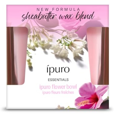 ipuro Essentials Duftkerze FLOWER BOWL 125 g - Duftkerze im Glas blumig mit Jasmin, Veilchen, Mandarine Duft - 23h Brenndauer, langanhaltend - dekorative Raumduft Kerze für Wohnzimmer, Schlafzimmer