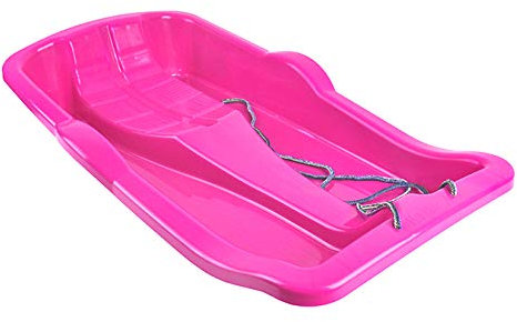 Schlitten Kinderschlitten BOB MINIBOB Kunststoff Rodel UFO 5 Farben Schneespaß (Pink)