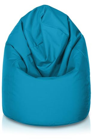 Bepouf - Pouf a Sacco Morbido in Poliestere con Imbottitura in Palline di Polistirolo, Poltrona a Sacco Adatta per Camera e Salotto - Dimensione Mega 135x85, Colore Azzurro