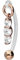 PIERCINGLINE PMFK Bananabell + Chirurgenstahl Design KRISTALLBANNER Piercing Intimbereich Bauch Roségoldfarben