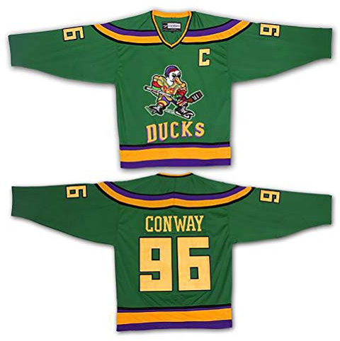 Yajun Charlie Conway #96 Mighty Ducks Film Eishockey Trikots Jersey NHL Herren Sweatshirts Atmungsaktiv T-Shirt Bekleidung,XL