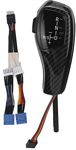 Botón de engranaje automático LED eléctrico LHD modificación para B_M_W E90 E92 E84 E89 Refit F30 (carbono)