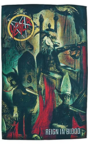 Slayer Reign In Blood Band Logo Nue offiziell Textile Flag 70cm x 106cm One Size