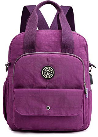EVEOUT Donna Casuale Zaino Borsa a Tracolla Borsetta per Viaggiare Lavoro Scuola Campeggio (Viola)