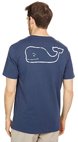 Vineyard Vines Men's Short Sleeve Vintage Whale Pocket T-Shirt, Blue Blazer, XX-Large