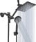 Shower Head, 8 High Pressure Rain/Handheld Shower Combination with 11 Extension Arm, 9 Settings, Leakproof Shower Head with Bracket, Height/Angle Adjustable, Chrome, Matte Black