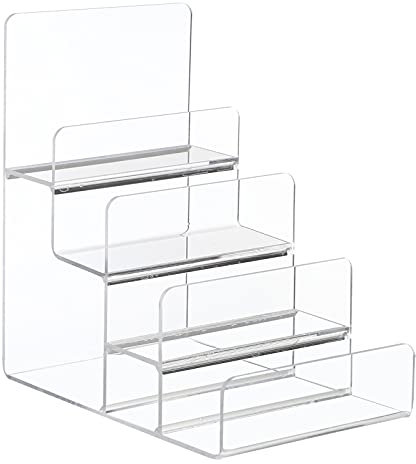 Cabilock Présentoir Multi-Couches en Acrylique Transparent 4 Niveaux pour Rangement Compact De Portefeuilles Lunettes Bijoux Organisateur Pratique
