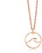 Nuoli® Kette Welle Rosegold Damen (45 + 5cm verstellbar) Halskette mit Wellen Schmuck Anhänger für Frauen & Mädchen, aus Edelstahl