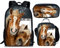 Showudesigns 3-teiliges Schulranzen-Set für Kinder, Rucksack und Brotdose, langer Riemen, Federmäppchen für Mädchen und Jungen, Lustiges Pferd, Einheitsgröße, Kinderrucksack