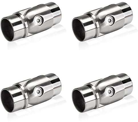 PRIOstahl Gelenkverbinder stellbar Verbinder mit Gelenk 90° Rohrsteckwinkel Rohrverbinder Verbindungsstück x 4 Stück Ø 33,7 mm für Rundrohr Handlauf Geländer Rohr Rostfrei aus Edelstahl V2A