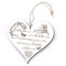 DEKO-LANDO Herz Schild Spruch Zuhause ist, wo die Liebe wohnt, wo Erinnerungen geboren werden - ca. 13 x 12 x 0,5 cm, weiß
