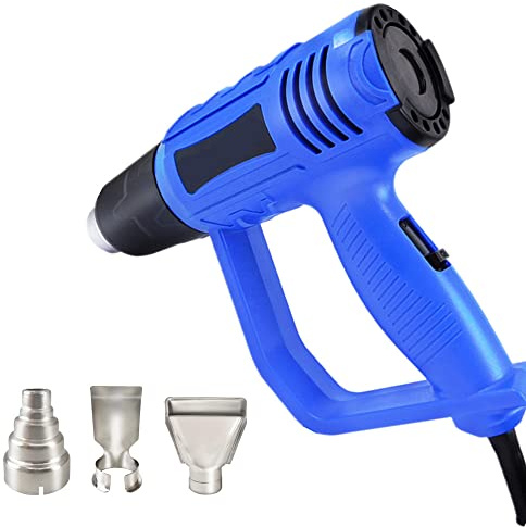 Heißluftpistole, 2000W Heißluftfön mit 2 Temperaturregelung 300℃-600℃,Luftstrom: 300-500L/min, für Heimwerker, schrumpfendes PVC, Abbeizen von Farbe und Heimwerkerarbeiten