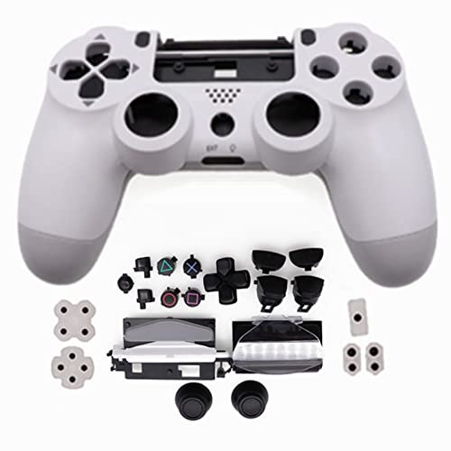 HUAYUWA Kunststoff-Gamecontroller-Gehäuse (weiß) mit Tasten, Ersatz-Set passend für Pro 5.0 JDS-050 JDS-055 JDM-050 JDM-055 (V2 Version)