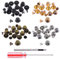 Swpeet 42 ensembles de 4 couleurs 11.5x5 mm – 1.5x0.5 cm en alliage à vis arrière pour sac à main et tournevis avec kit de perforation circulaire, rivets à bouton, rivets à vis à l'arrière, clous punk