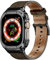 SUPLINK Cinturino in pelle compatibile con Apple Watch Ultra 2 Band Apple Watch Ultra 49 mm, cinturino di ricambio con copertura protettiva in metallo per iWatch Band da uomo, caffè nero