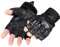 WTACTFUL Motorrad Halbfinger Handschuhe Herren, Sommer für Fingerlose Fahrradhandschuhe Motorradhandschuhe Motorradrennen Motorcross Taktische Airsoft Paintball Schwarz L P10
