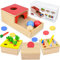 Holzspielzeug Baby, 4 IN 1 Baby Motorik Spielzeug für 6 Monate Jungen und Mädchen, Montessori Spielzeug ab 1 Jahr Sortierspiel Holzpuzzle für Kinder Geburtztag Geschenk New Jahr Geschenk